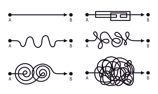 Complex And Easy Paths Stock Illustration - Download Image Now ...