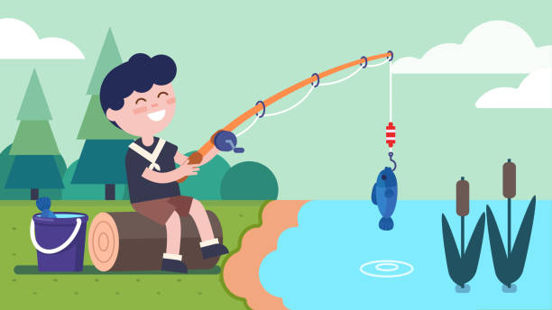 1,200+ Kids Fishing Rod Stock Illustrations, Royalty-Free Vector Graphics & Clip  Art - iStock