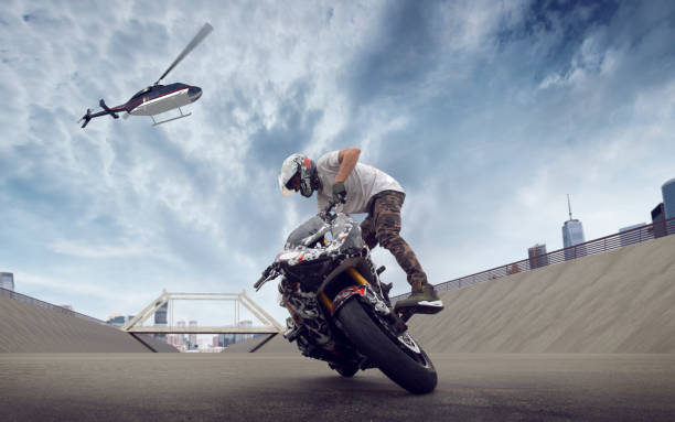 istock Moto stunt riding. 1239648419