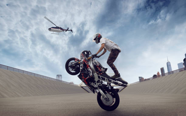 istock Moto stunt riding. 1239649349