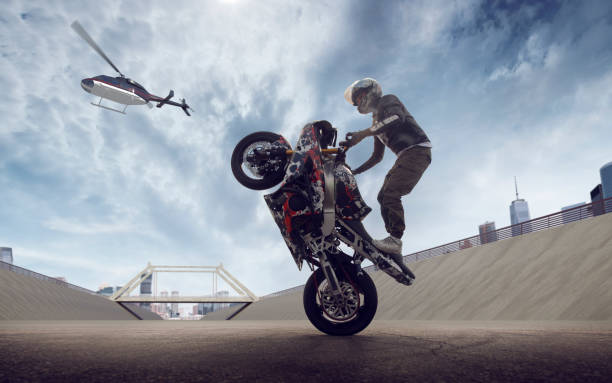 istock Moto stunt riding. 1239649606