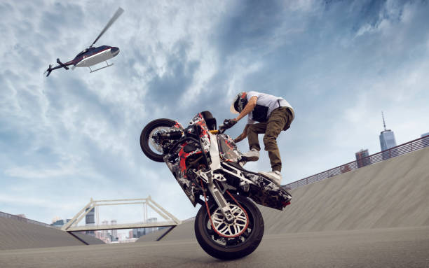 istock Moto stunt riding. 1239650706
