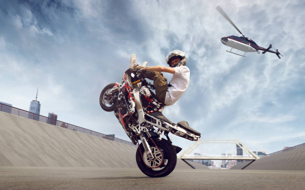 istock Moto stunt riding. 1239651756