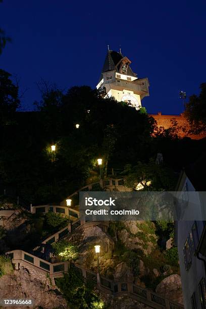 Clock Tower Bei Nacht Stockfoto und mehr Bilder von Nacht - Nacht, Graz, Beleuchtet