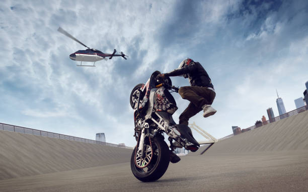 istock Moto stunt riding. 1239677509