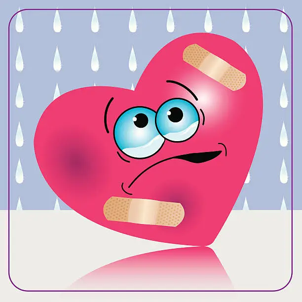 Vector illustration of Wounded Heart