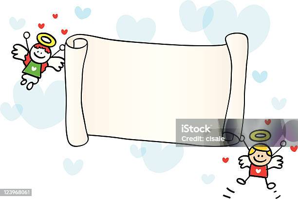 Ilustración de De San Valentín Cupido Angel Amantes De Retención Para Niños En Blanco Banner Ilustración Dibujo Animado y más Vectores Libres de Derechos de Amor - Sentimiento