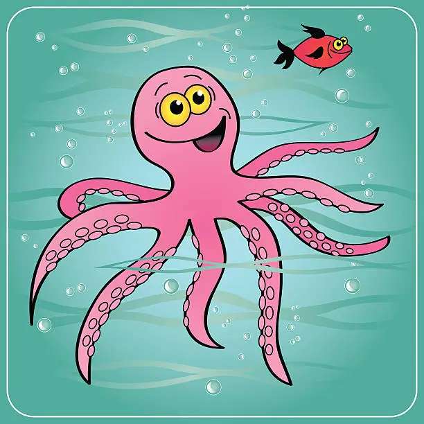 Vector illustration of Charming Octopus