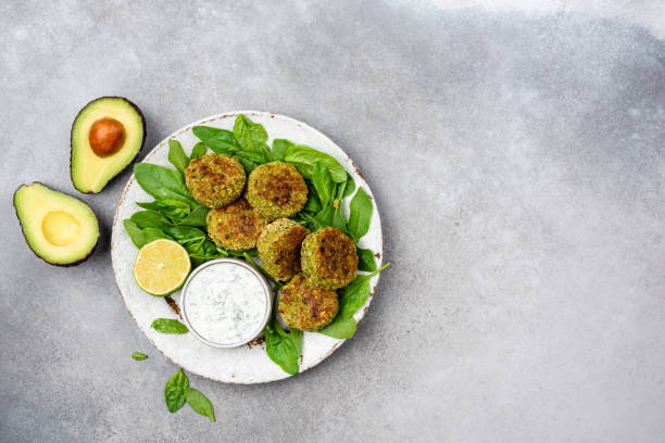 istock Veggie Falafel Patties With Yogurt Sauce 1239688323
