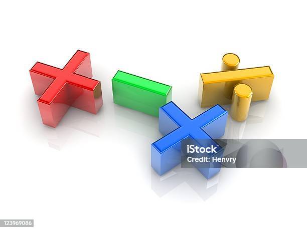 Mathmatics Sinais - Fotografias de stock e mais imagens de Computação Gráfica - Computação Gráfica, Cruz - Forma, Equilíbrio