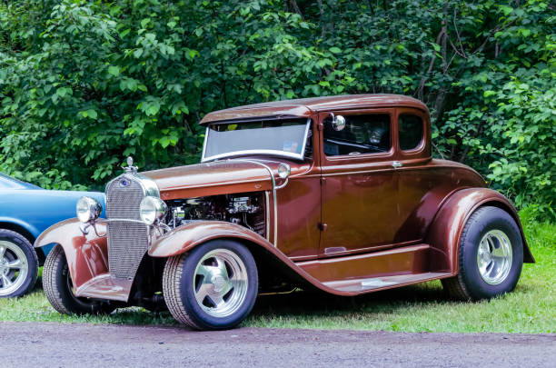 1930 ford model a 5 coupe okienne - 1930 side view vintage car collectors car zdjęcia i obrazy z banku zdjęć