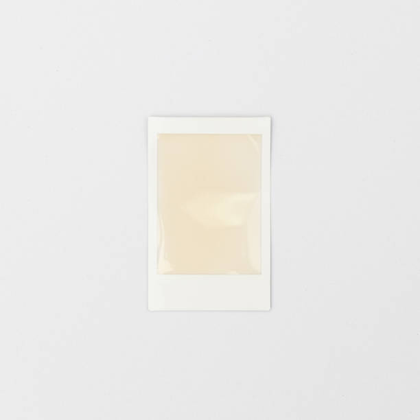 blank polaroid photo frame isolated on white background stock photo