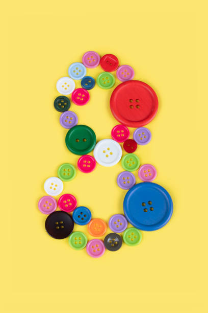 istock Number 8 made of sewing buttons 1239728419
