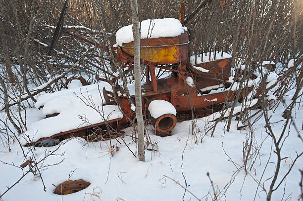 Close up to detail of soviet style old machines