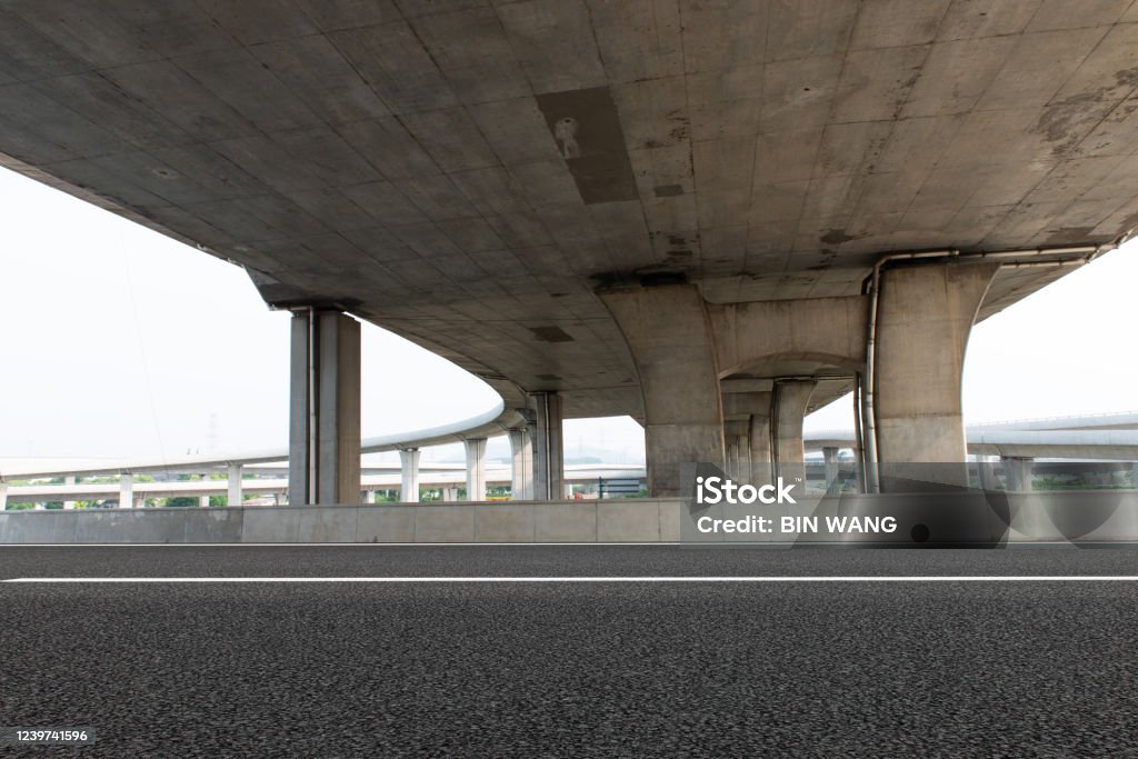 Liminal Freeway Freeway Horizontal Pavement Under Overpass Stock Photo - Download Image ...