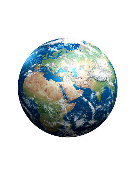 istock View of earth from space isolated on white background 123974334