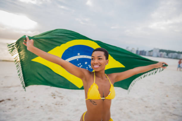 istock Attractive brazilian woman in bikini 1239753596