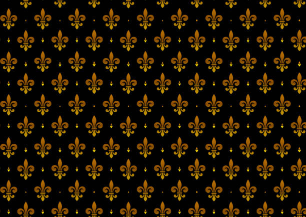Modern and stylish poster design with golden pattern on black. Wallpaper background. Close-up