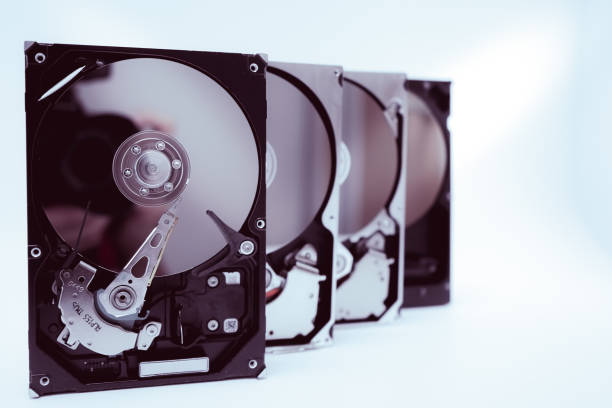 istock Image of the decomposed hard disk drive 1239770082