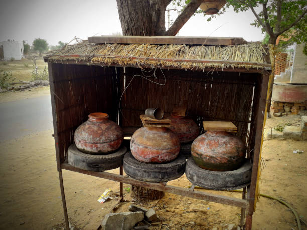 istock Cold water pots for drinking water near a highway 1239770682