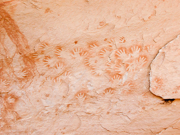 Historic Anasazi Hand Prints  anasazi stock pictures, royalty-free photos & images