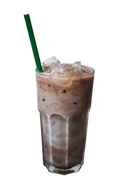 istock Iced chocolate isolated on white background with clipping path 1239797121
