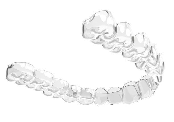 3d render de invisalign retenedor extraíble e invisible - straightener fotografías e imágenes de stock