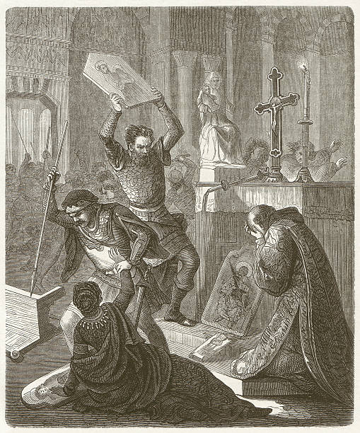 istock Byzantine iconoclastic, 8th and 9th Century, wood engraving, published 1881 123979939
