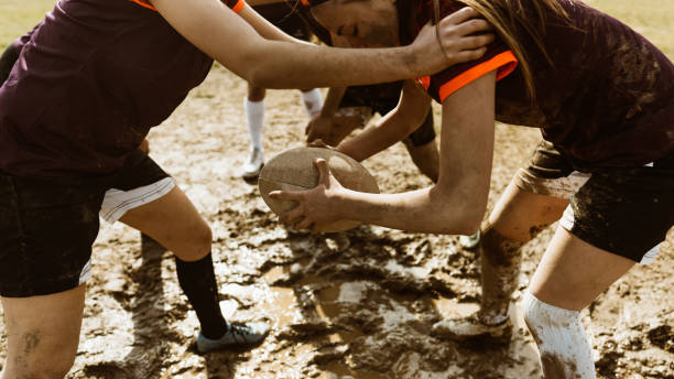 istock Rugby girls during the game 1239806255