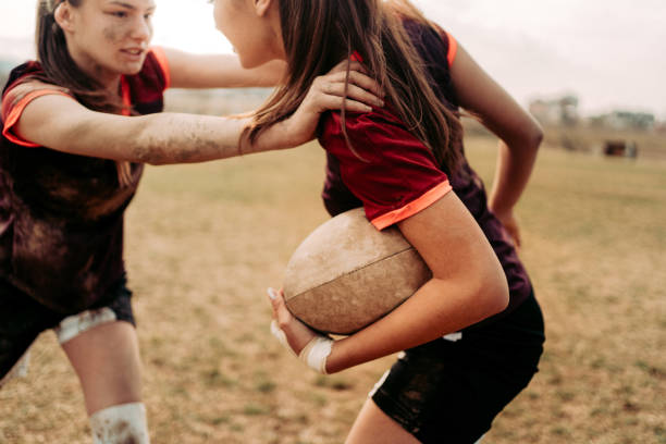 istock Rugby girls during the game 1239806258