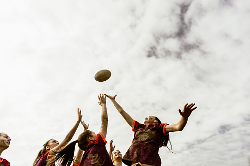 Photo of a rugby team in action