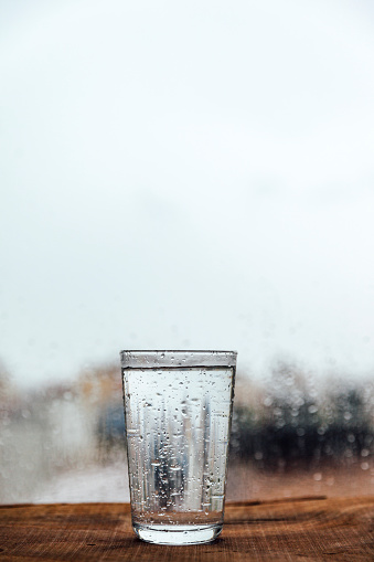 Carbonated mineral water is poured into a glass.