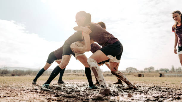 istock Rugby girls during the game 1239815486