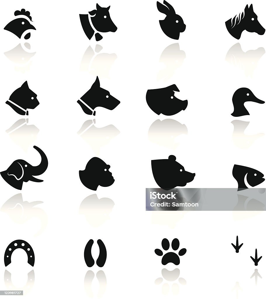 Набор иконок животных - Векторная графика Иконка роялти-фри