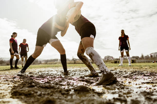 istock Rugby girls during the game 1239817577