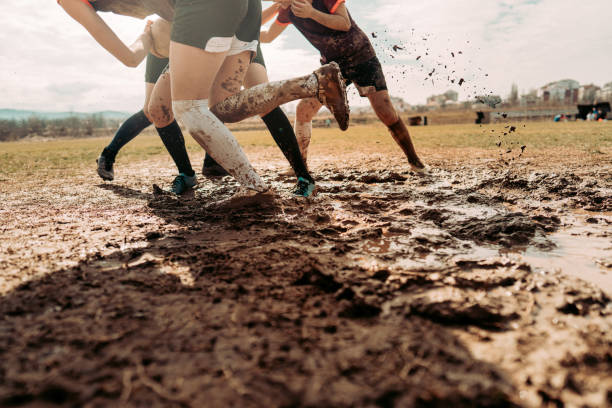 Rugby girls during the game