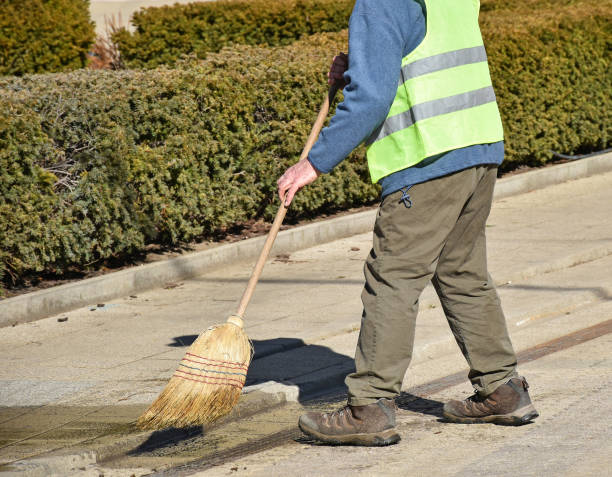 istock Street cleaner at work on the road 1239848809