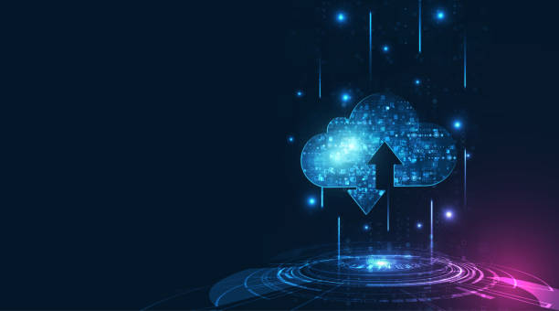 koncepcja przetwarzania w chmurze. abstrakcyjne tło technologii połączenia w chmurze. - cloud stock illustrations