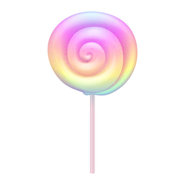 illustrations, cliparts, dessins animés et icônes de sucette colorée - bonbons durs doux sur le bâton. - stick of hard candy candy striped toughness