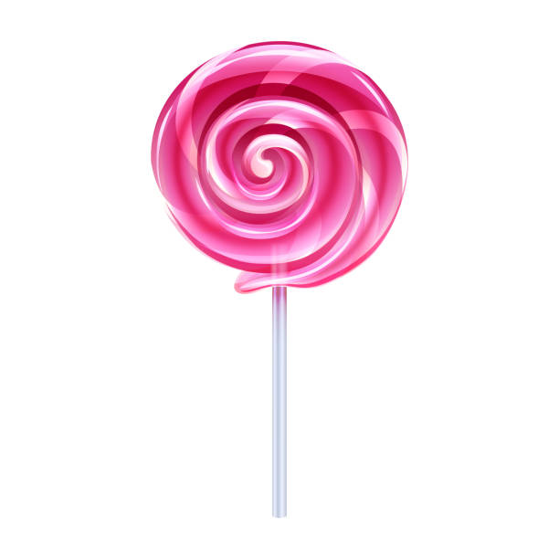 illustrations, cliparts, dessins animés et icônes de sucette colorée - bonbons durs doux sur le bâton. - stick of hard candy candy striped toughness