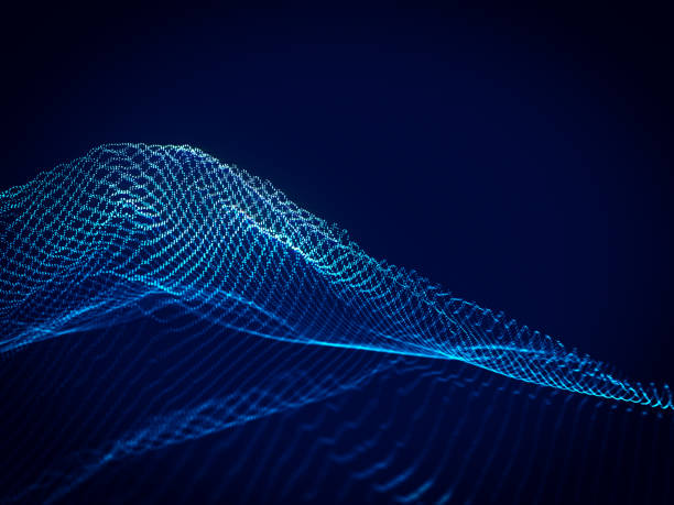 istock Shining dots of mountain shape, abstract mountain with connecting dots on dark background.3D rendering 1239892577