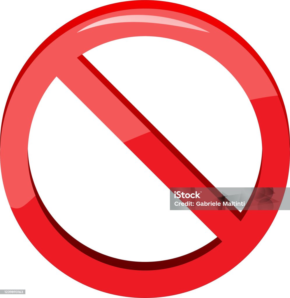 Simple No Sign No Sign On White Background Stock Illustration - Download Image Now ...