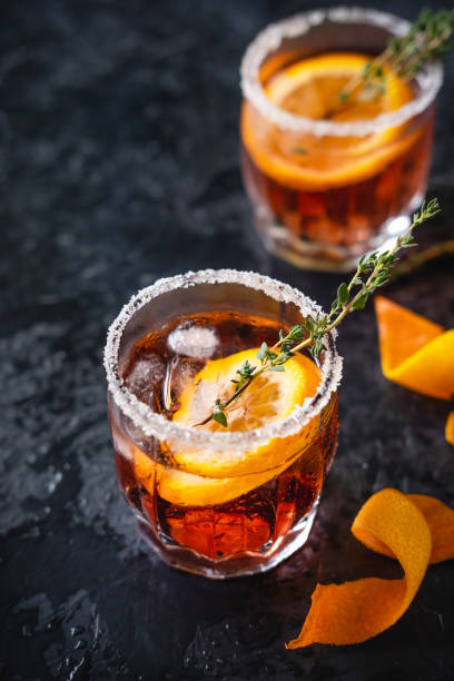 istock Blood Orange Margarita With Thyme And Melting Ice 1239911051