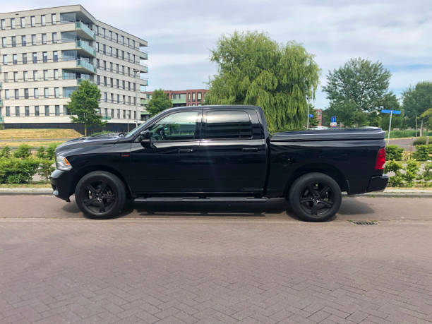 Black Dodge Ram pick up stock photo