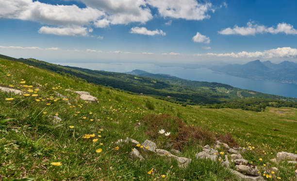 istock Landscape view from Mount Baldo in Veneto, Italy, lake Garda 1239949376