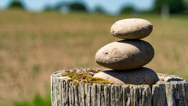 istock Closeup of three balancing stones 1239955226