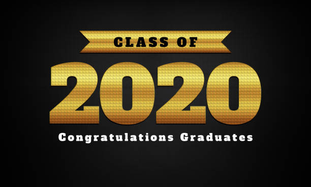 Lettering Class of 2020 for greeting, invitation card. Text for graduation design, congratulation event, T-shirt, party, high school or college graduate. Illustration, vector