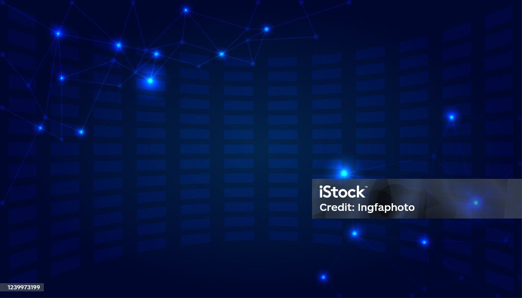 Network Deep Blue Background Deep Blue Abstract Background With Bright On Line And Dot Connectect In ...