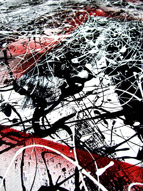 blak i białe tło tła - modern art graffiti jackson pollock paint zdjęcia i obrazy z banku zdjęć