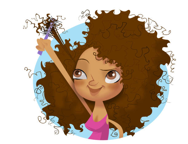 Bad hair day Those of us with curly hair know, a bad hair day is.... just... the worst. Grab a brush and get ready - the struggle is real! tousled stock illustrations